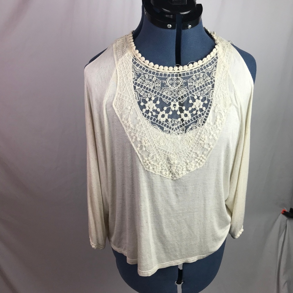Urban outfitters crochet lace boho top Open Back open Shoulder